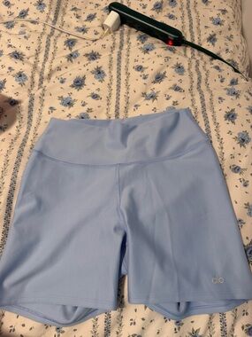 ALO Yoga Light Blue High-Rise Bike Shorts